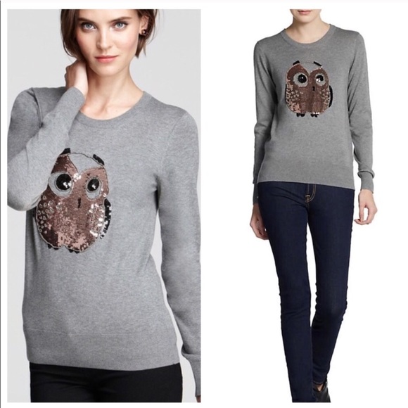 French Connection Sequin Owl Sweater 